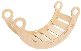 Hojdačka z borovicového dreva v prírodnej farbe 39x75x38 cm Montessori – Meowbaby