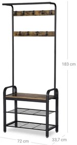 Stojanový vešiak NAVOR hnedá/čierna