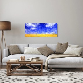 Obraz - Olejomaľba, Zlaté pole (120x50 cm)
