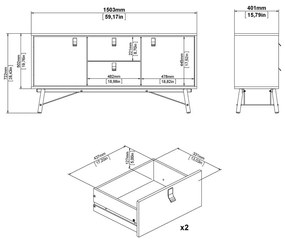 Komoda v dekore duba v prírodnej farbe 150x72x40 cm Ry – Tvilum