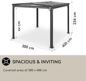 Pantheon Cortina Solid Sky, pergola, prístrešok, 3 × 4 m, polykarbonát