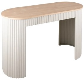 Béžový kovový konzolový stolík 40x100 cm Estriado – Leitmotiv