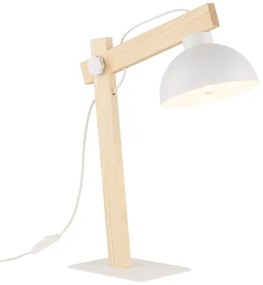 Stolná lampa OSLO 1xE27/15W/230V borovica/biela