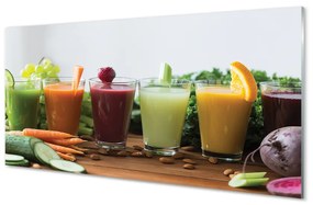 Obraz na skle Zeleninové, ovocné kokteily 120x60 cm