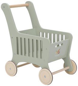 Nákupný vozík s doplnkami drevený