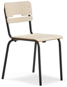 Školská stolička SCIENTIA, široké sedadlo, V 460 mm, antracit/breza