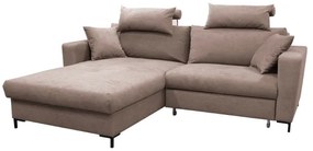 Rozkladacia rohová sedacia súprava v tvare L HORTA, ľavé prevedenie, ružová