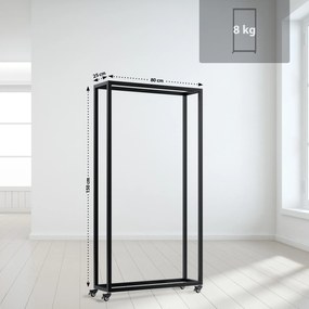 Stojan na drevo Hilta 25x80x150 cm - čierna