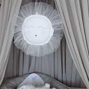 Závesná dekorácia slnka biela 35x35x5cm