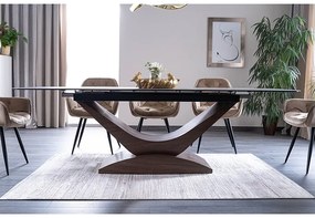 Rozkladací jedálenský stôl 180-240 cm Danyell (sivá + orech) (pre 8 a viac osôb). Vlastná spoľahlivá doprava až k Vám domov. 1050106