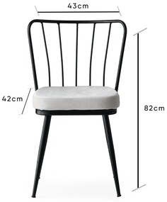 Bielo-čierne kovové jedálenské stoličky v súprave 2 ks Yildiz – Kalune Design