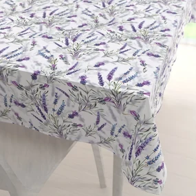 Biante Teflónový obdĺžnikový obrus TF-072 Levandule na bielom 100x140 cm