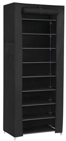 Úložná látková skriňa s policami MATIS 58x160 cm čierna