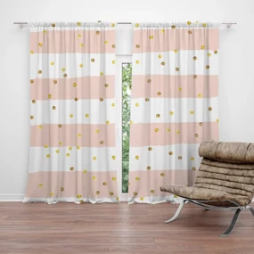 Sablio Záves Pruhy a zlaté bodky: 2 ks 140x250 cm