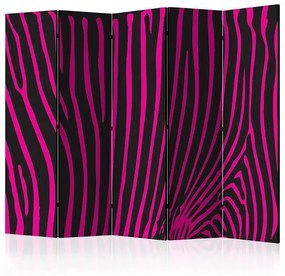 Paraván - Zebra pattern (violet) II [Room Dividers] Veľkosť: 225x172, Verzia: Akustický