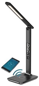 Immax 08965L-LED Stmievateľná lampa s bezdr. nabíjaním KINGFISHER 8,5W/230V čierna