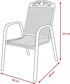 Set záhradného kovového nábytku 7-dielny ZWMT 24 ZURICH