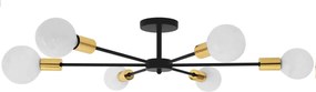 Toolight - Lampa spider-6 APP501-6C, čierna-zlatá, OSW-01100