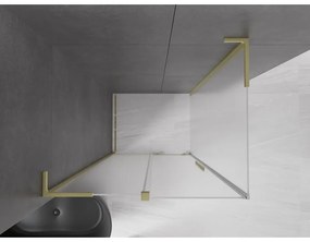 Mexen Velar L, sprchový kút s posuvnými dverami 110 x 85 cm, 8mm sklo námraza, zlatá matná, 871-110-085-33-55