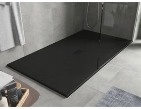 Mexen Hugo, obdĺžniková sprchová vanička SMC 150 x 100 cm, čierna, čierna krytka, 42701015-B