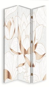 Gario Paraván Lotosový kvet v béžovej farbe Rozmery: 110 x 170 cm, Prevedenie: Otočný paraván 360°