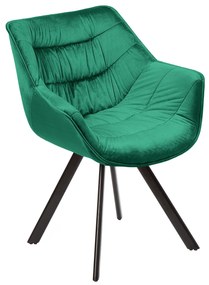 Stolička The Dutch Comfort zamatová smaragdovo zelená lakťová opierka