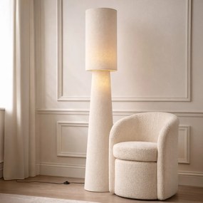 Japandi stojacia lampa béžová látka Teddy 2-svetlá - Trompet