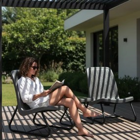 Balkónový záhradný nábytok sivý – set 2 kreslá + stolík