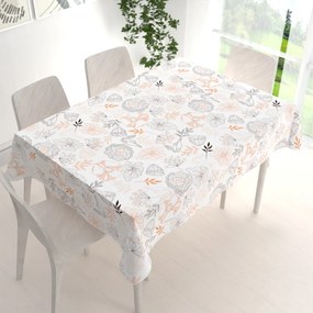Biante Bavlnený obdĺžnikový obrus Sandra SA-526 Hnedé vlčie maky na bielom 50x100 cm