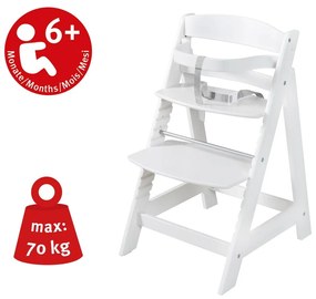 Biela jedálenská stolička Grow-Along – Roba