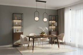 Závesné svietidlo Florence, 2x biele sklenené tienidlo, b/g, UI