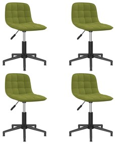 Swivel Dining Chairs 4 pcs Light Green Velvet (334077x2) 3086816