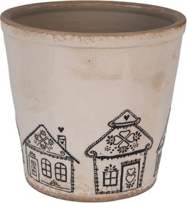 Kvetináč s perníkovými chalúpkami Gingerbread Bliss XL - Ø 21*20 cm
