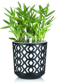 PLASTOVÝ KVETINÁČ ETNIC 15X14 CM ČIERNA