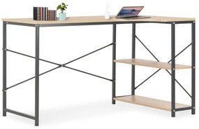 Počítačový stôl čierny a dubový 120x72x70 cm