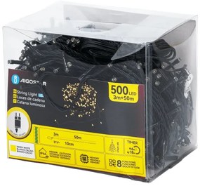 Aigostar - vonkajší vianočný LED reťaz 500xLED/6W/230V 50m IP44 teplá biela