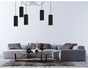 Luster na lanku ZIK 5xE27/40W/230V pavúk čierna