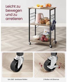 Kuchynská polica na kolieskach KKS060B02