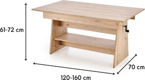 Rozkládací konferenční stolek Erika dub artisan