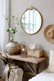 Chic Antique Nástenné zrkadlo Round Décor Edge Ø 60 cm
