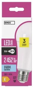 EMOS LED žiarovka CLASSIC E27, A67, 19W, 2452lm, 6500K, studená biela, biela