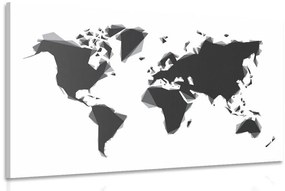 Obraz abstraktná mapa sveta v čiernobielom prevedení - 60x40