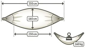 La Siesta Hojdacia sieť BRISA DOUBLE CLASSIC - seasalt, 100 % polypropylen