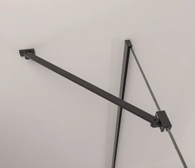 Erga Berlin pevná stena pre sprchové kúty 70x195 cm, 6mm číre sklo, čierny profil, ERG-V02-BERLIN-G070-BK
