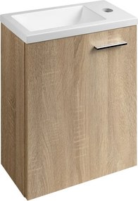 Aqualine Aqualine, ZOJA umývadlová skrinka 37x50x18cm, dub platin, 51037DP