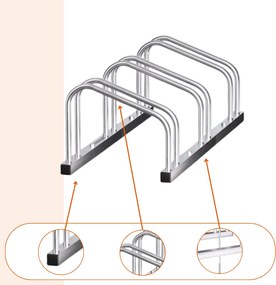 Jurhan Stojan na 3 bicykle BIKE, 84x32x27cm, strieborná