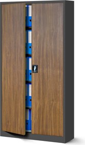 Kovová skriňa JAN: antracitovo-orechová 90x185 cm (1334)