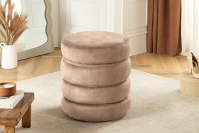 Taburetka VOQUE 50cm zamatové šampanské s úložným priestorom