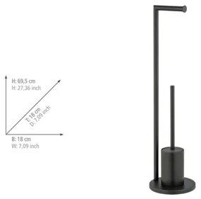 WENKO 25675100 - WC súprava FERLA 18x69,5 cm čierna