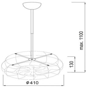 ACA DECOR Závesné svietidlo Army ventilátor, 5xE27